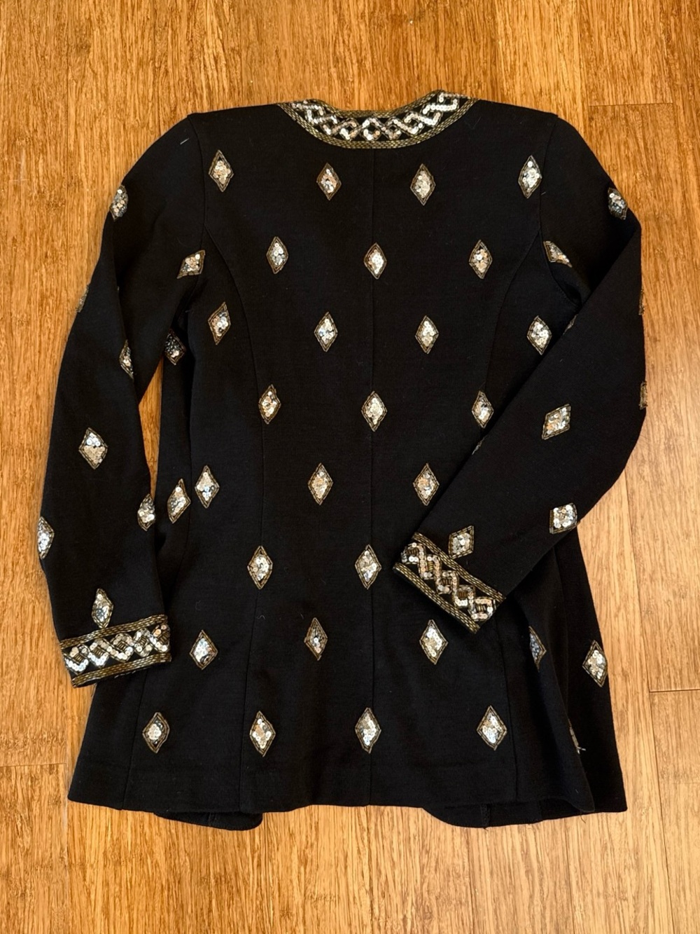 Adrienne Vittadini Black Blazer with Gold and Silver Embellishments - Picture 5 of 5